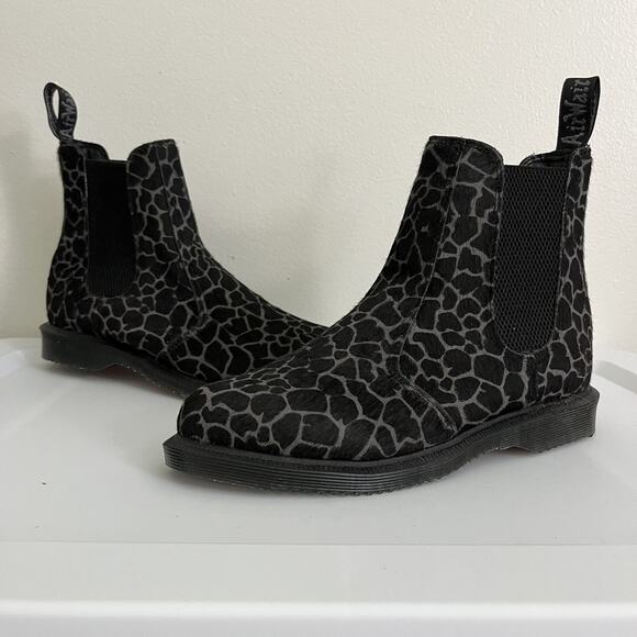 Dr Martens Flora Hair On‎ Giraffe Chelsea Boot US 6, EU 37 Baddie Goth Black NEW - Picture 1 of 8